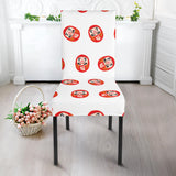Daruma Japanese Wooden Doll Pattern Dining Chair Slipcover