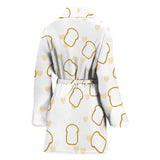 Bread Toast Pattern Print Design 01 Women's Bathrobe