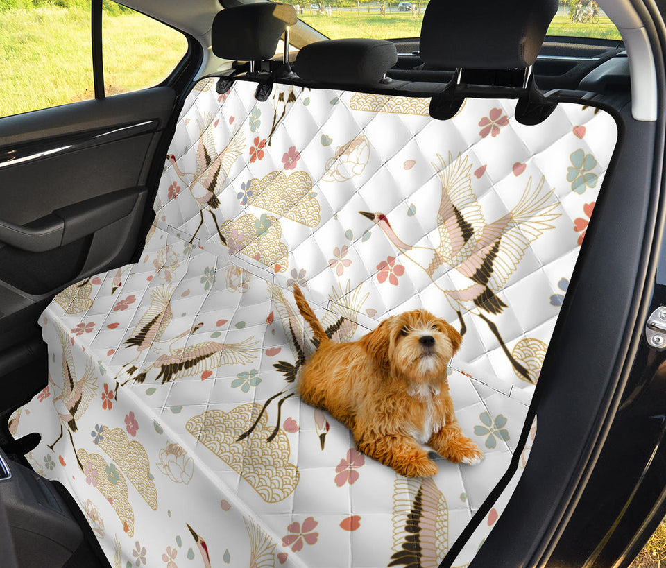 Beautiful Japanese Cranes Pattern Dog Car Seat Covers