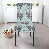 Lovely Sea Otter Pattern Dining Chair Slipcover
