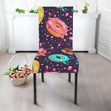 Colorful Donut Glaze Pattern Dining Chair Slipcover