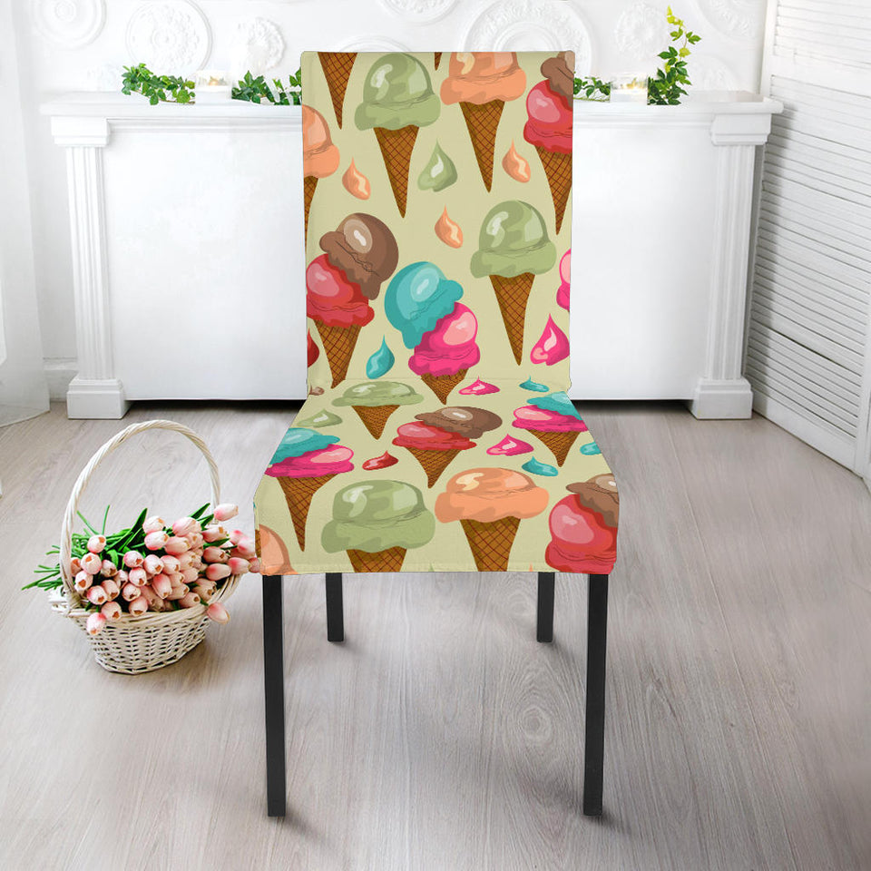 Colorful Ice Cream Pattern Dining Chair Slipcover