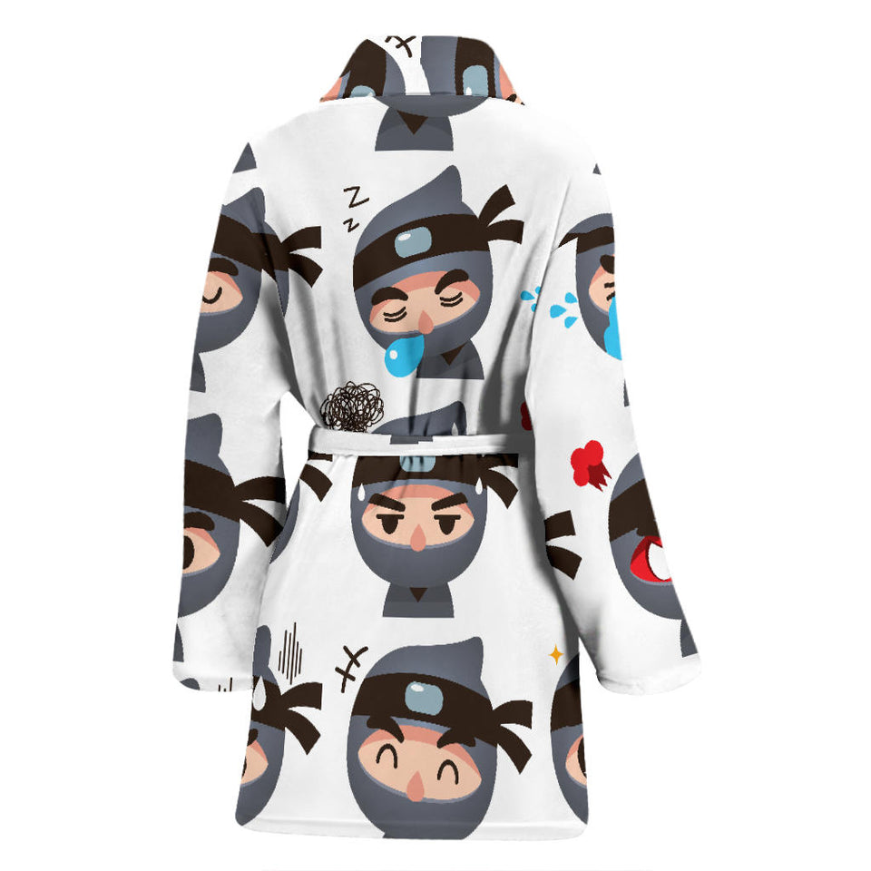 Cute Ninja Design Pattern Women'S Bathrobe