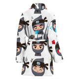 Cute Ninja Design Pattern Women'S Bathrobe