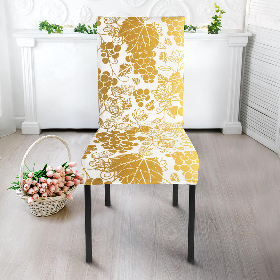 Gold Grape Pattern Dining Chair Slipcover