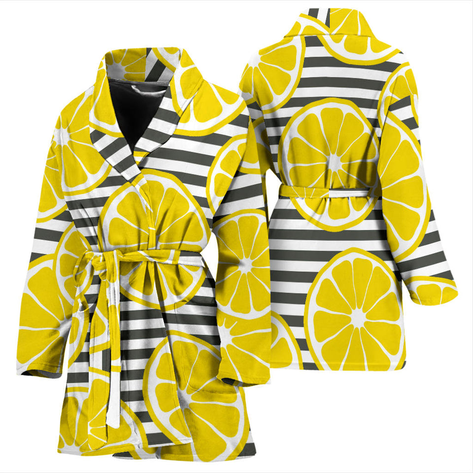 Slice Of Lemon Design Pattern Women'S Bathrobe