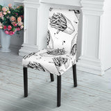 Hand Drawn French Fries Pattern Dining Chair Slipcover