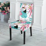 Toucan Tropical Flower Leave Pattern Dining Chair Slipcover