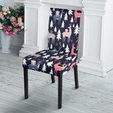 Deers Winter Christmas Pattern Dining Chair Slipcover