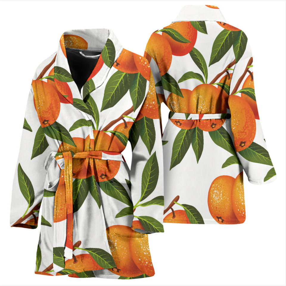 Oranges Pattern Background Women'S Bathrobe