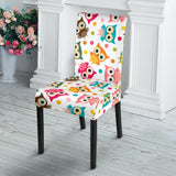 Color Cute Owl Pattern Dining Chair Slipcover