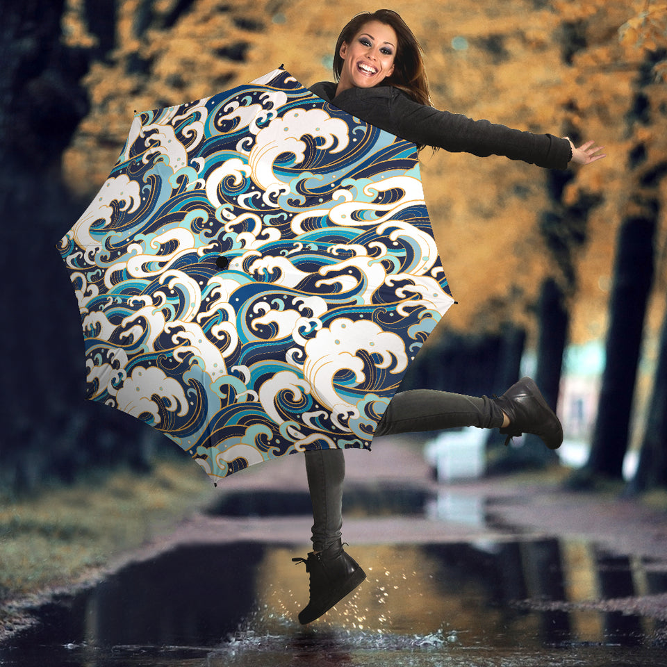 Japanese Wave Pattern Umbrella