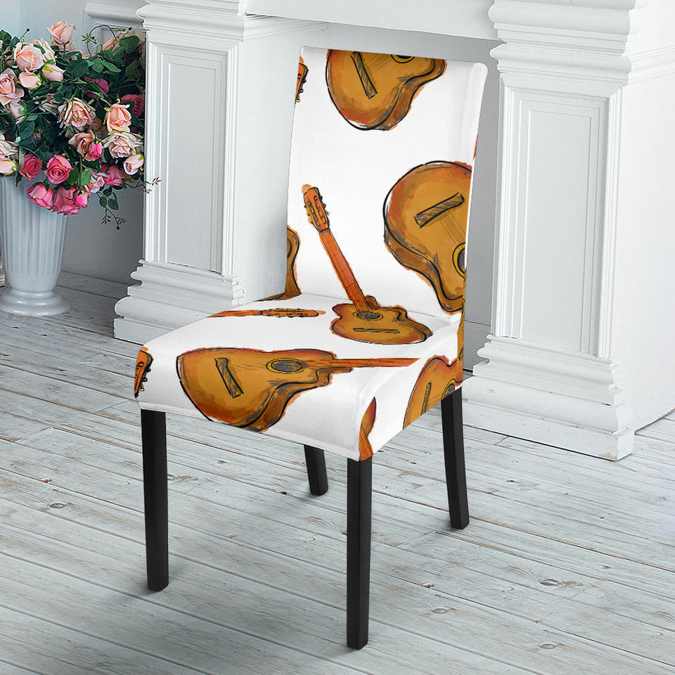 Paint Guitar Pattern Dining Chair Slipcover
