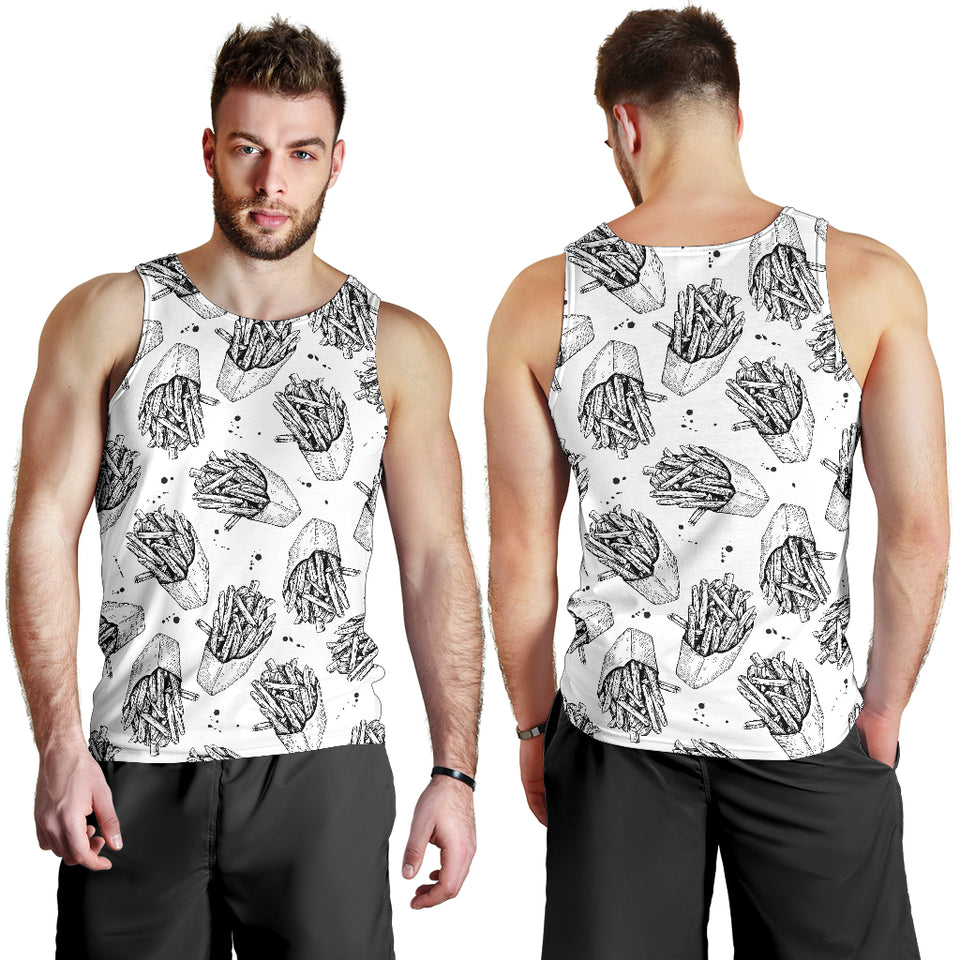 Hand drawn french fries pattern Men Tank Top