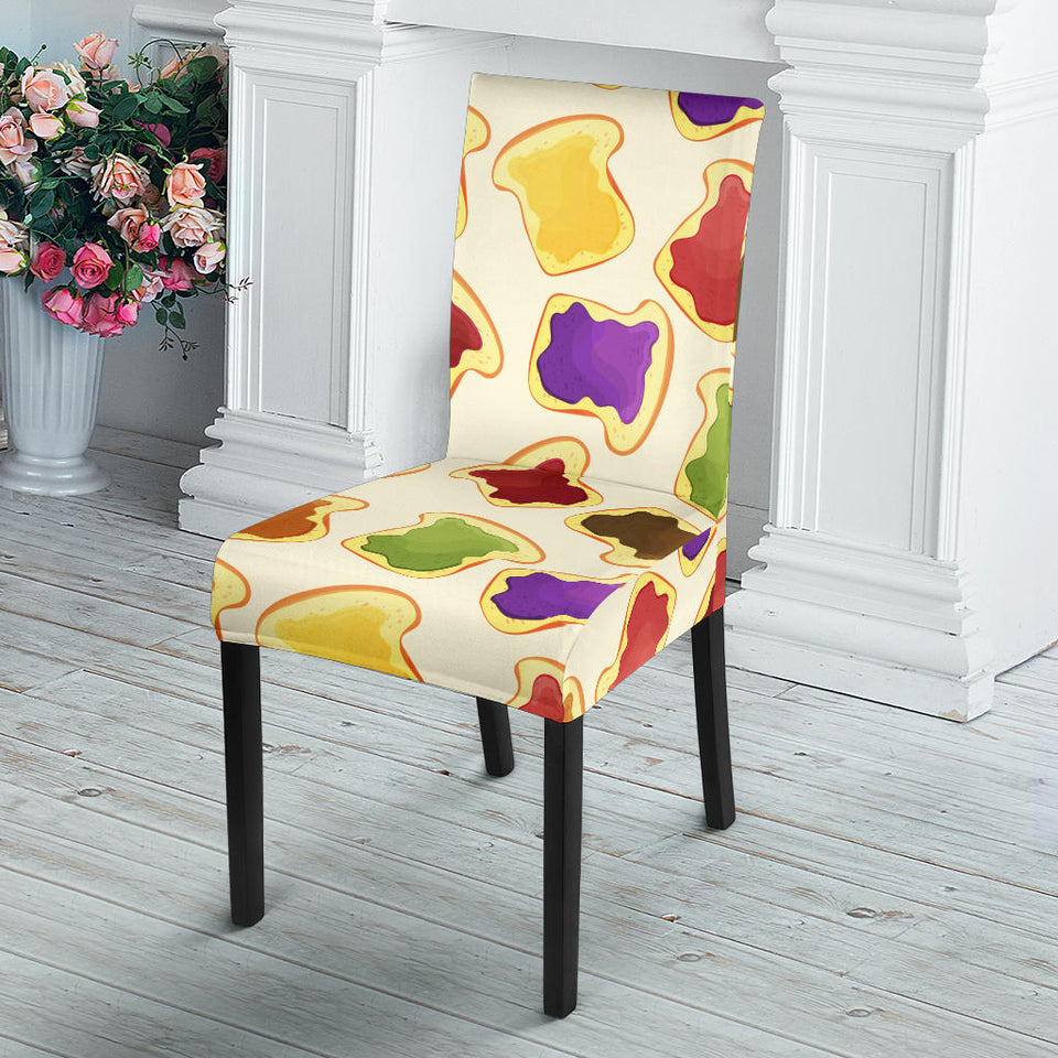 Bread Toast Pattern Print Design 02 Dining Chair Slipcover