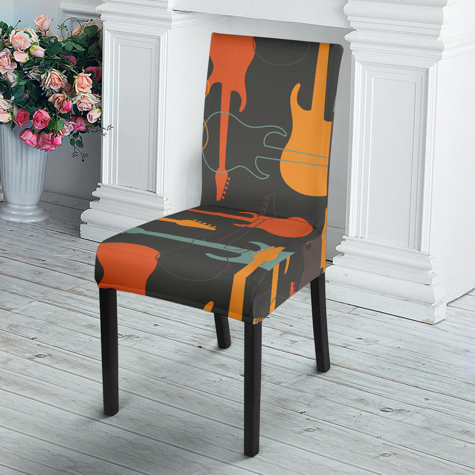 Electric Guitars Pattern Dining Chair Slipcover