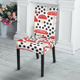 Red Mushroom Dot Pattern Dining Chair Slipcover