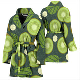 Whole Sliced Kiwi Leave And Flower Women'S Bathrobe