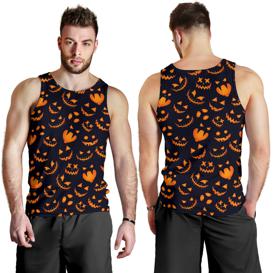 Halloween pattern Pumpkin background Men Tank Top