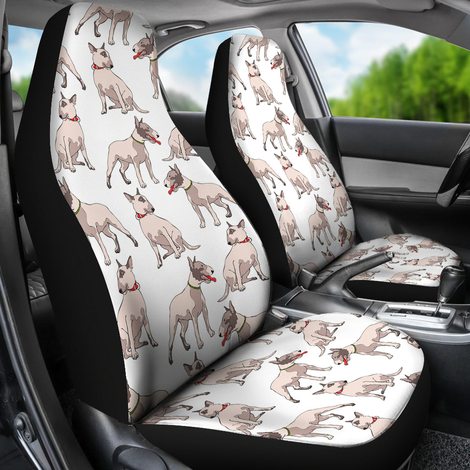 Bull Terrier Pattern Print Design 04 Universal Fit Car Seat Covers