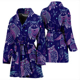 Cute Owls Pattern Boho Style Ornament Women'S Bathrobe