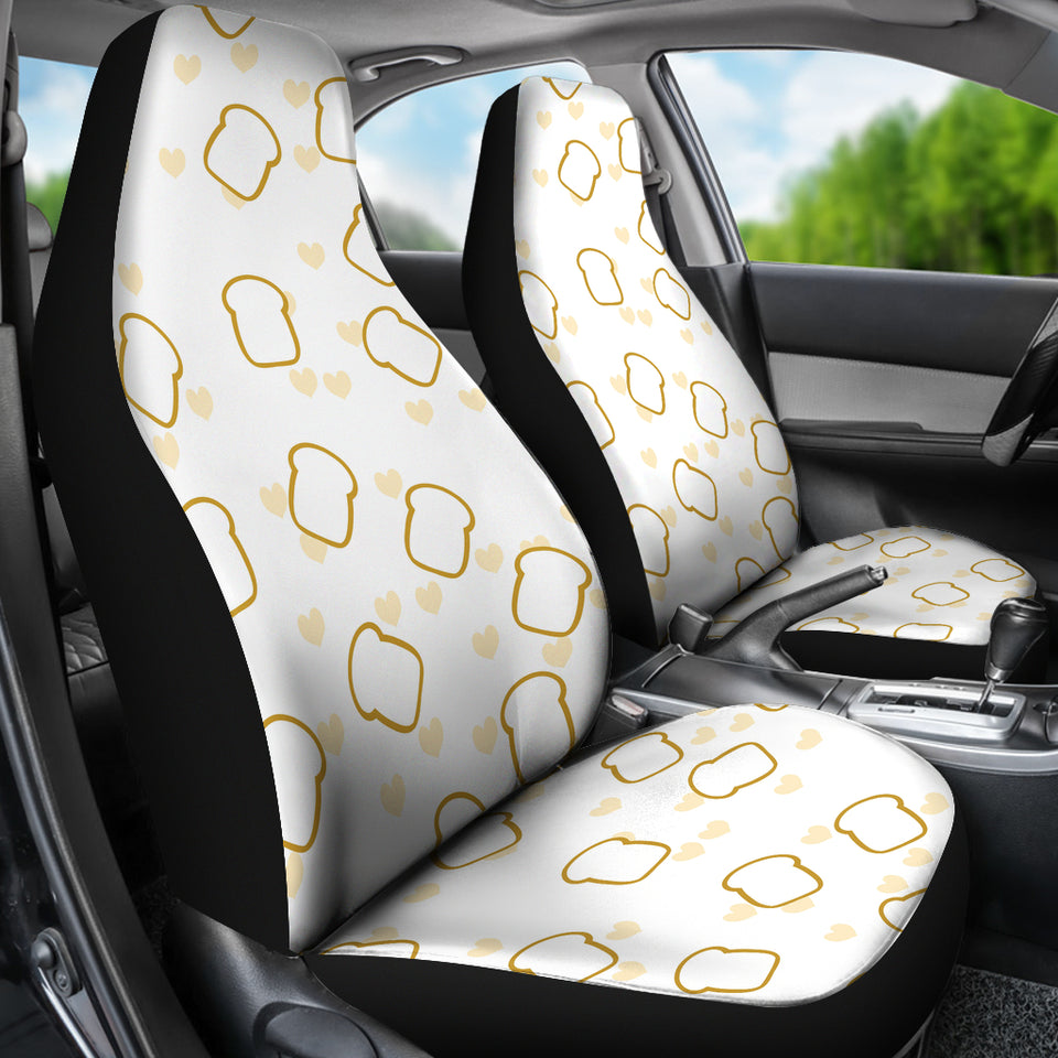 Bread Toast Pattern Print Design 01 Universal Fit Car Seat Covers