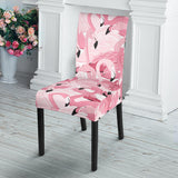 Pink Flamingos Pattern Background Dining Chair Slipcover