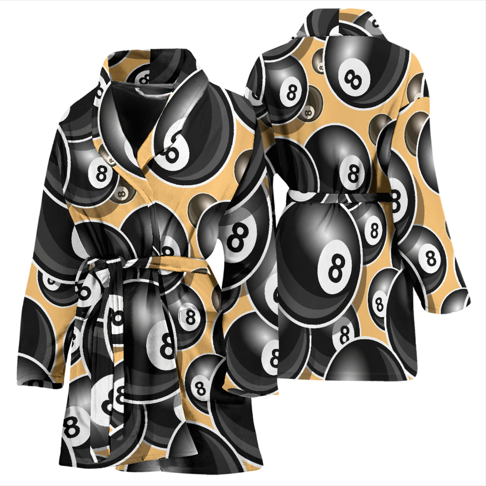 Billiard Ball Pattern Print Design 04 Women's Bathrobe