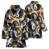 Billiard Ball Pattern Print Design 04 Women's Bathrobe