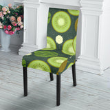 Whole Sliced Kiwi Leave And Flower Dining Chair Slipcover