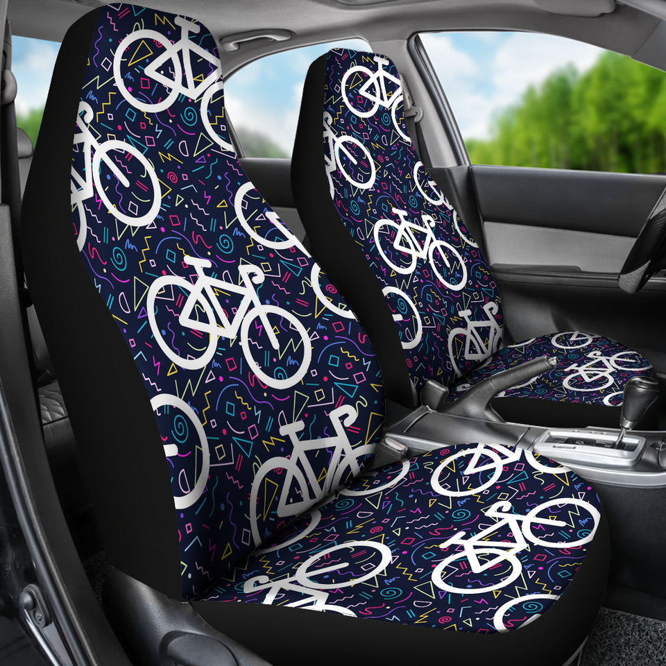 Bicycle Pattern Print Design 03 Universal Fit Car Seat Covers