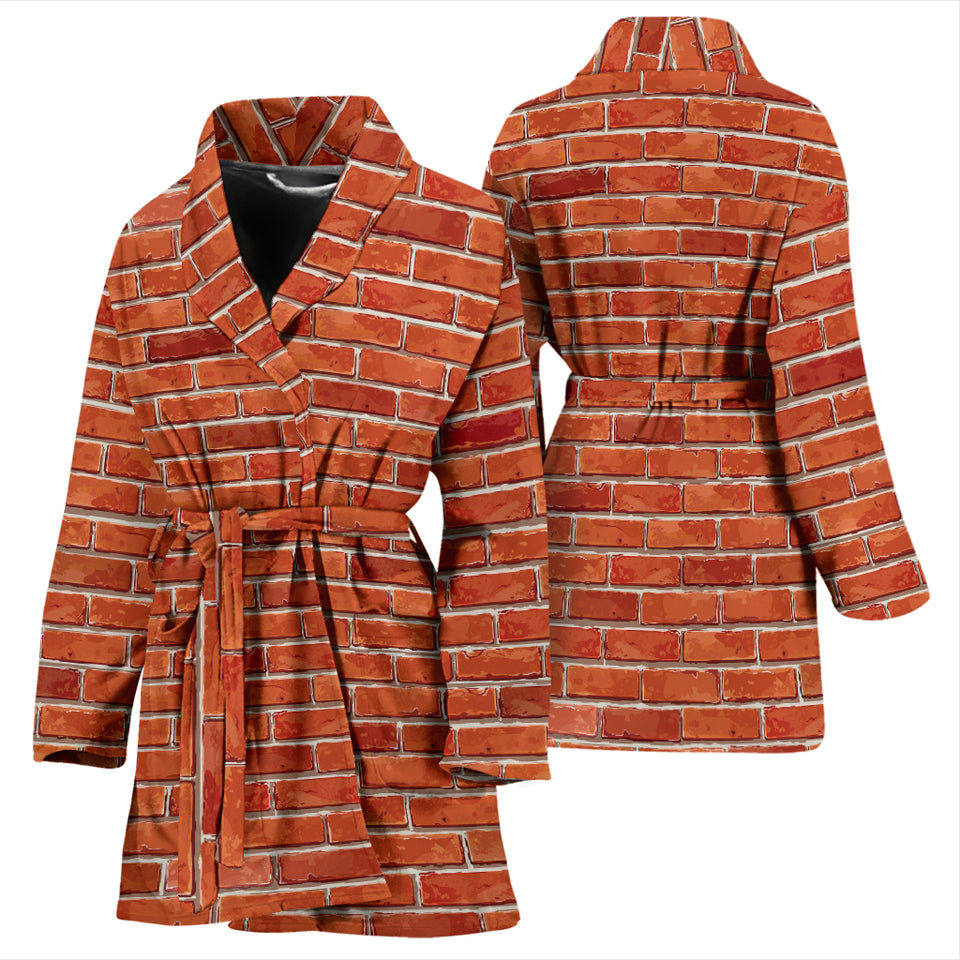 Brick Printed Pattern Print Design 03 Women's Bathrobe