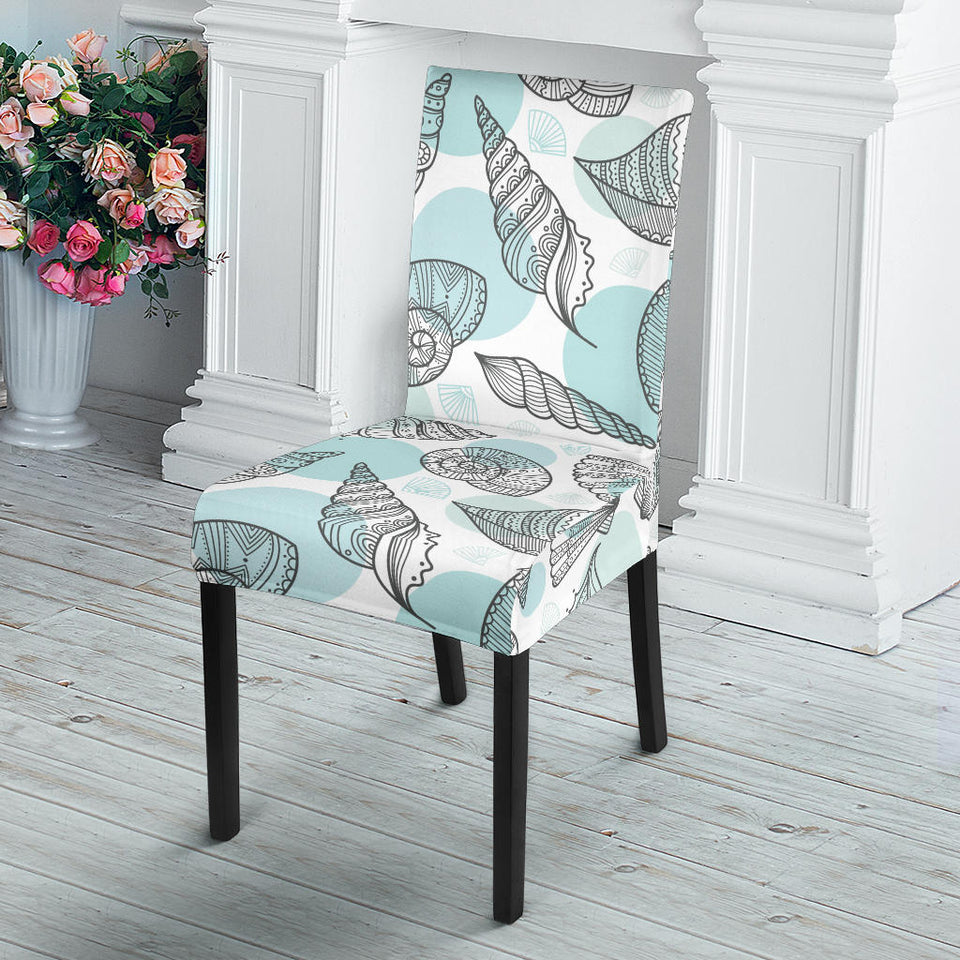 Shell Polynesian Tribal  Dining Chair Slipcover