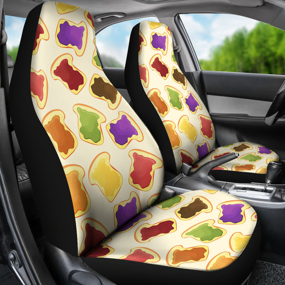 Bread Toast Pattern Print Design 02 Universal Fit Car Seat Covers