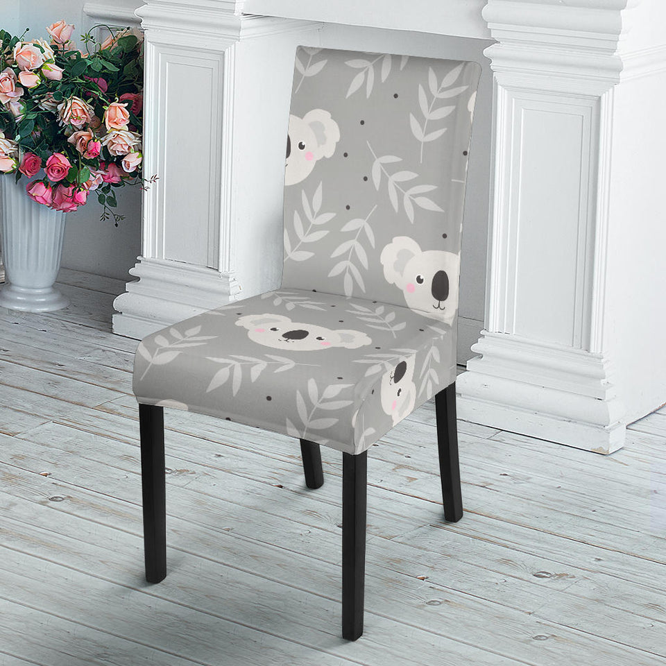 Cute Koala Leaves Pattern Dining Chair Slipcover