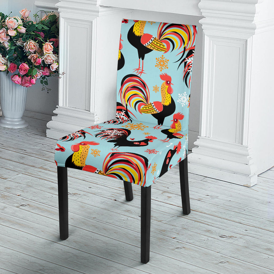Rooster Chicken Cock Snowfalke Dining Chair Slipcover