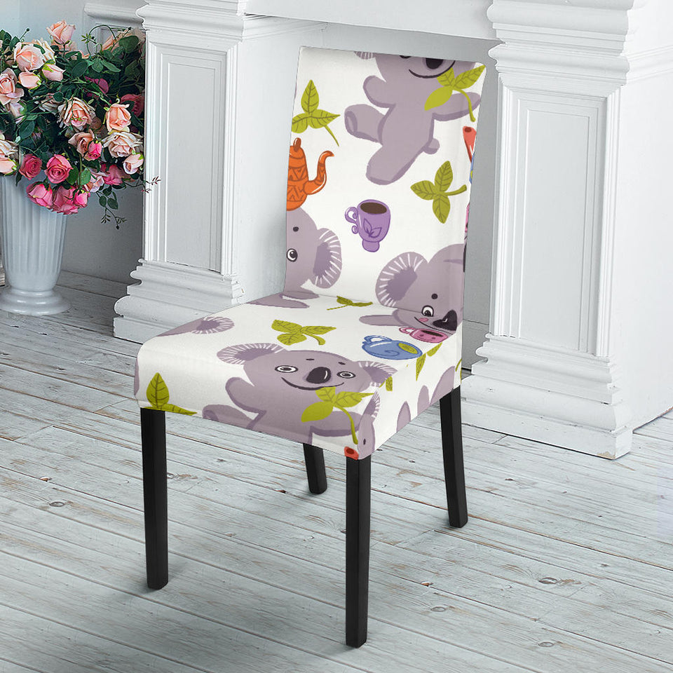 Cute Koalas Teapots Tea Dining Chair Slipcover