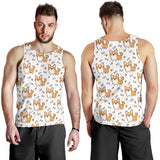 Cute corgi heart star bone pattern Men Tank Top