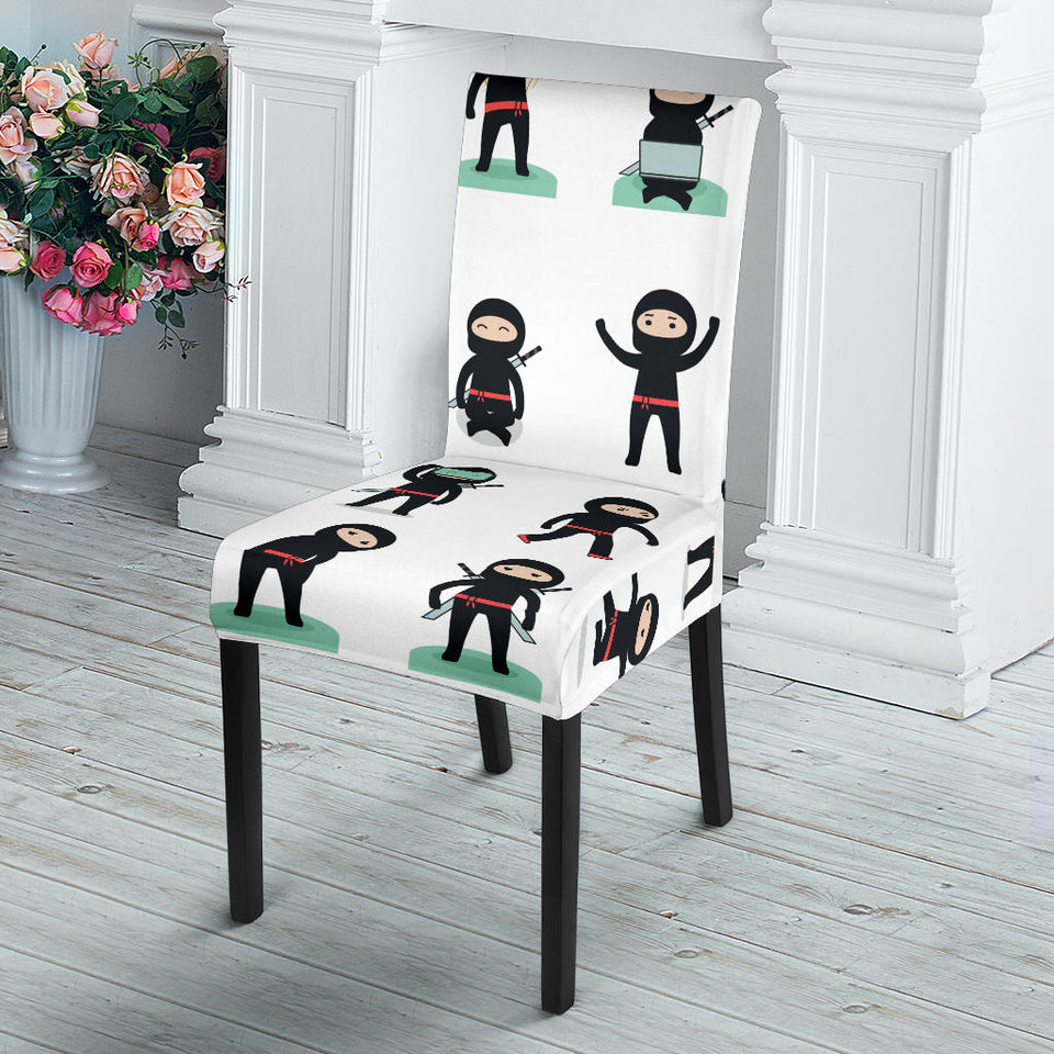 Cute Ninja Katana Sword Pattern Dining Chair Slipcover