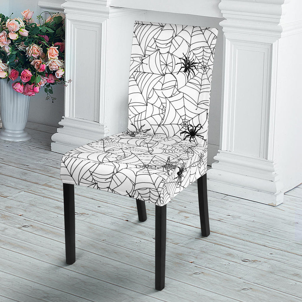Spider Web Cobweb Pattern Dining Chair Slipcover