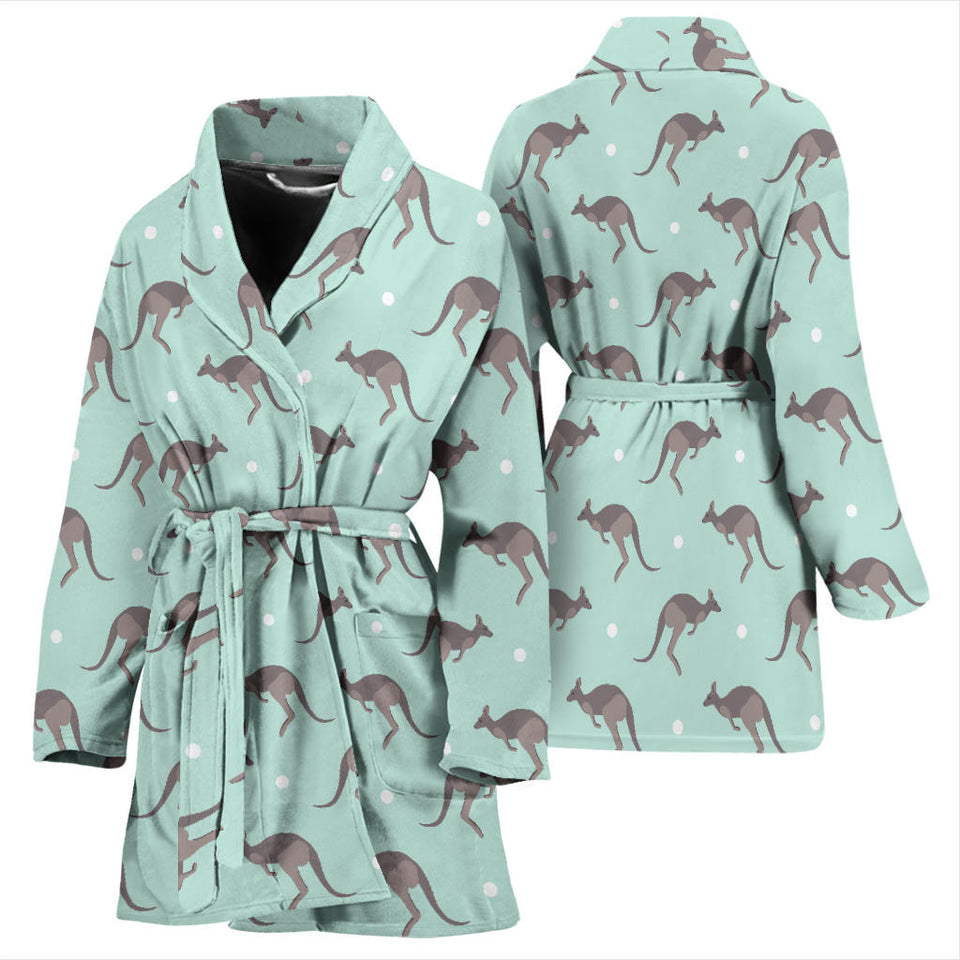 Kangaroo Pattern Background Women'S Bathrobe
