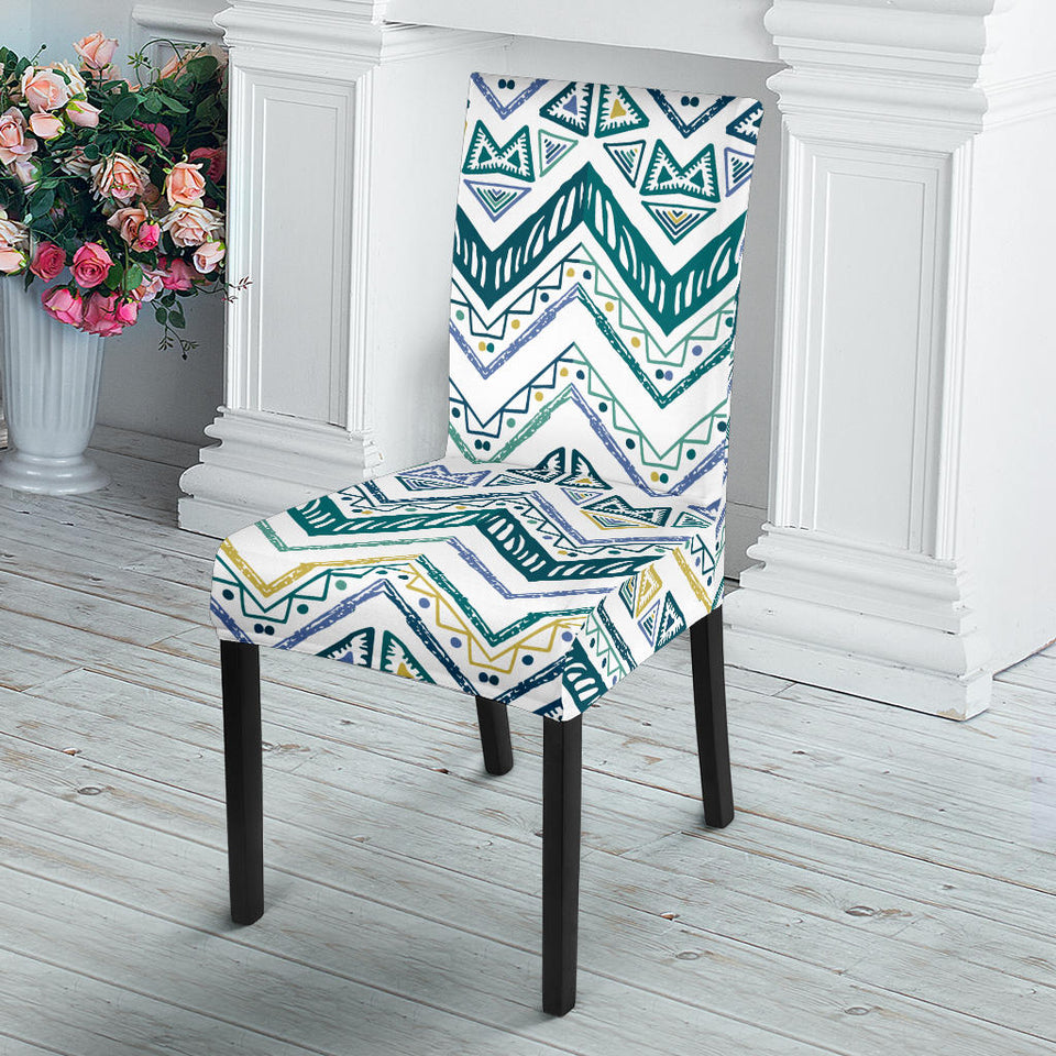 Zigzag  Chevron Paint Design Pattern Dining Chair Slipcover