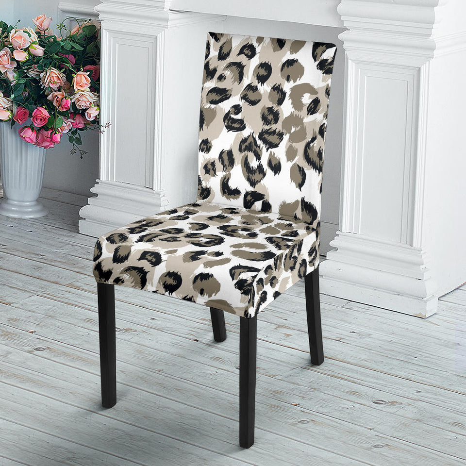 Leopard Skin Print Pattern Dining Chair Slipcover