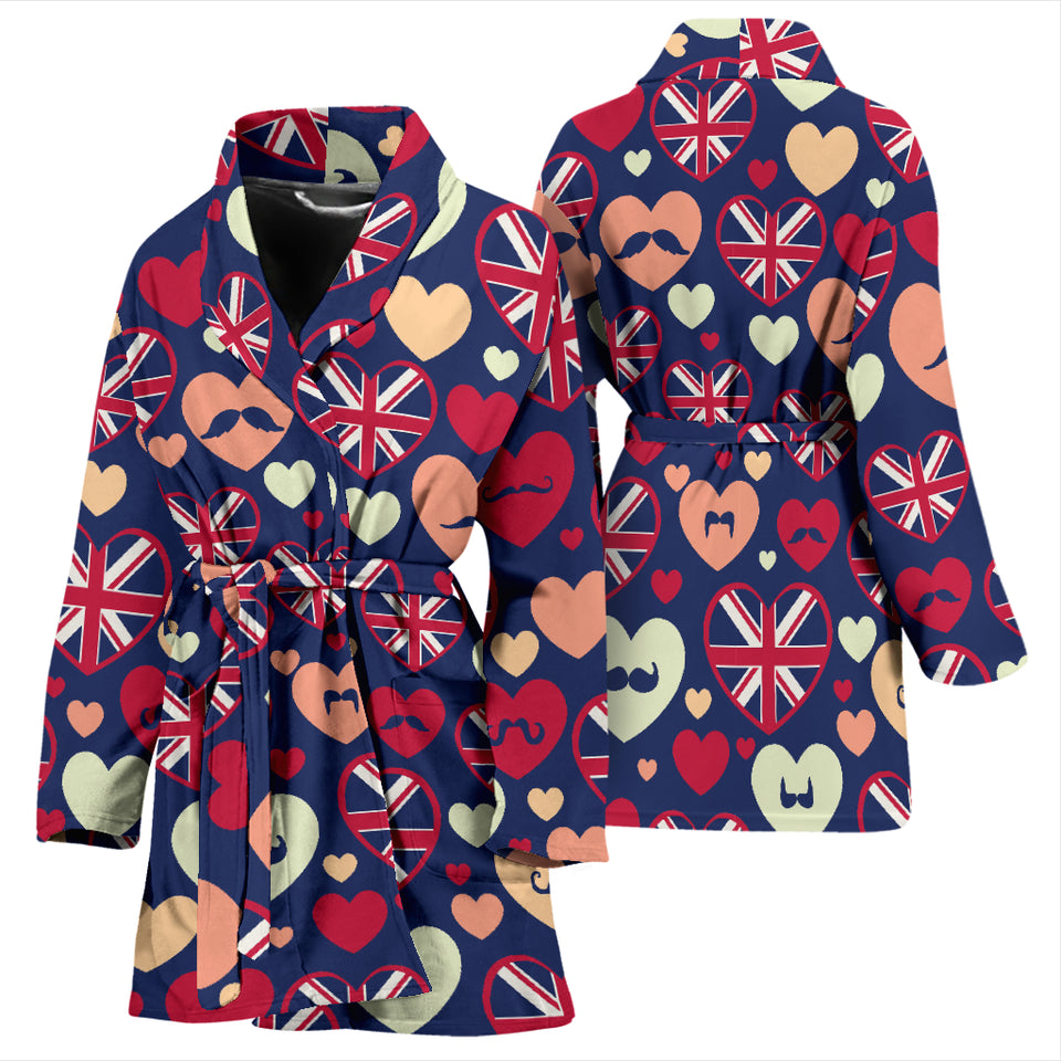 British Pattern Print Design 02 Women's Bathrobe