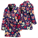 British Pattern Print Design 02 Women's Bathrobe