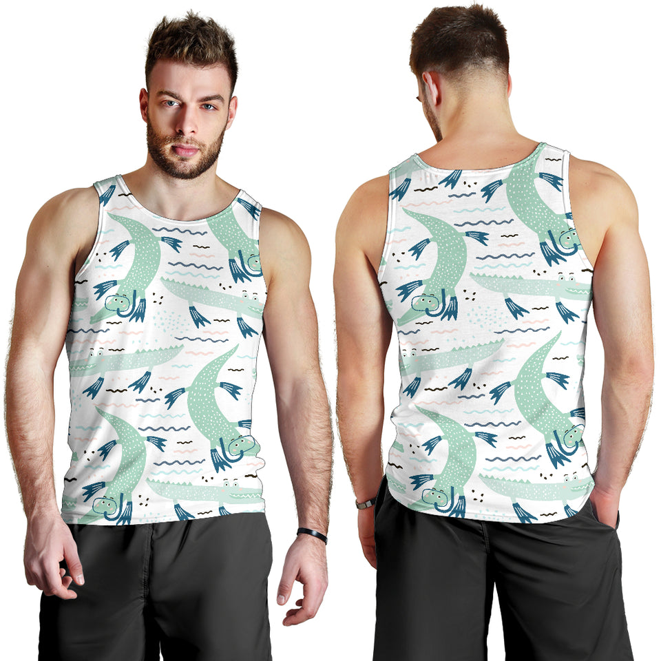 Crocodile diver pattern Men Tank Top