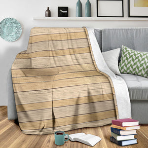 Wood Printed Pattern Print Design 01 Premium Blanket