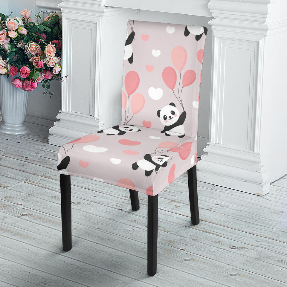 Cute Panda Ballon Heart Pattern Dining Chair Slipcover