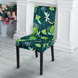 Lime Ice Flower Pattern Dining Chair Slipcover