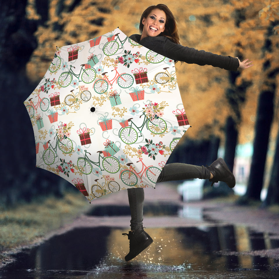 Bicycle Pattern Print Design 05 Umbrella